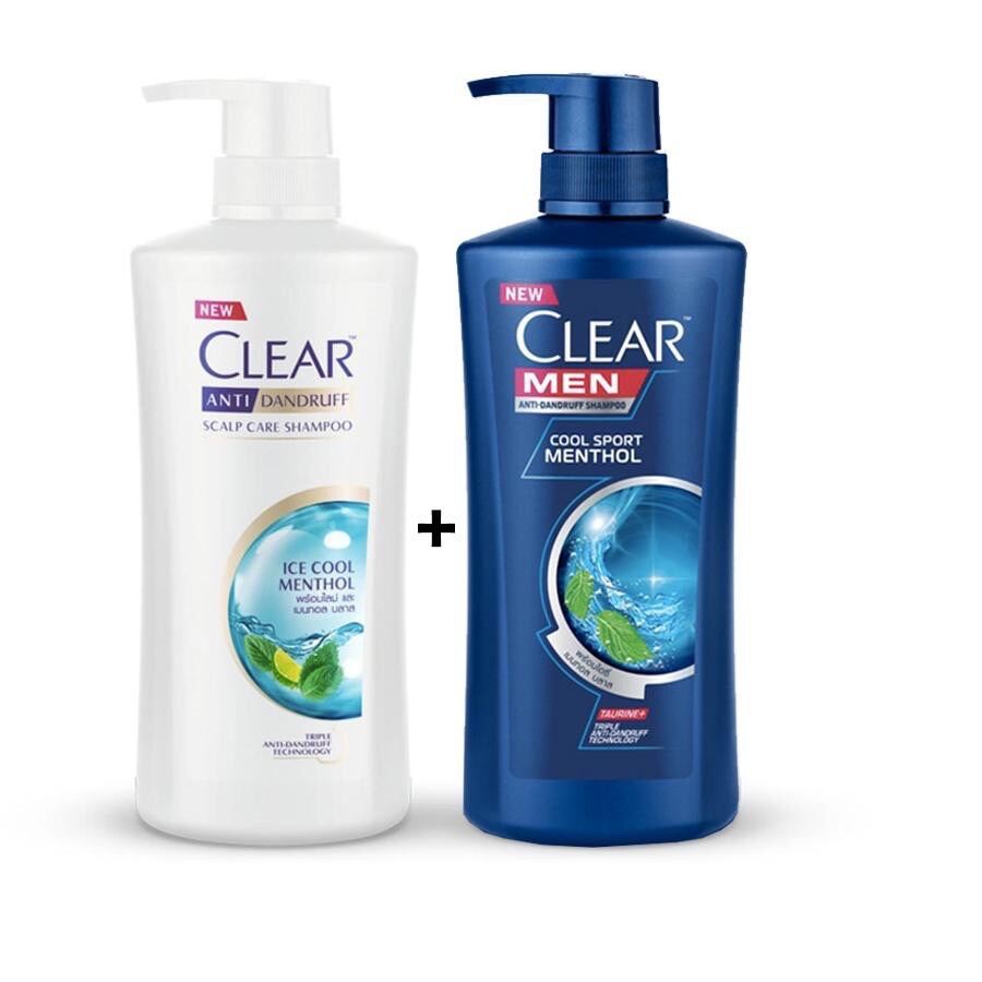 Combo 2 chai dầu gội Clear Men nhập khẩu Thái Lan -450ml/chai