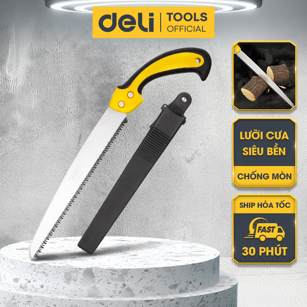 Cưa Cầm Tay Lưỡi Thẳng Deli Chính Hãng - Lưỡi Cưa Kim Loại Chắc Chắn, Sắc Bén - Bao Bảo Vệ An Toàn - DL580924