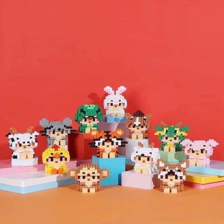 BỘ LEGO 12 CON GIÁP ( GIAO MÀU NGẨU NHIÊN )