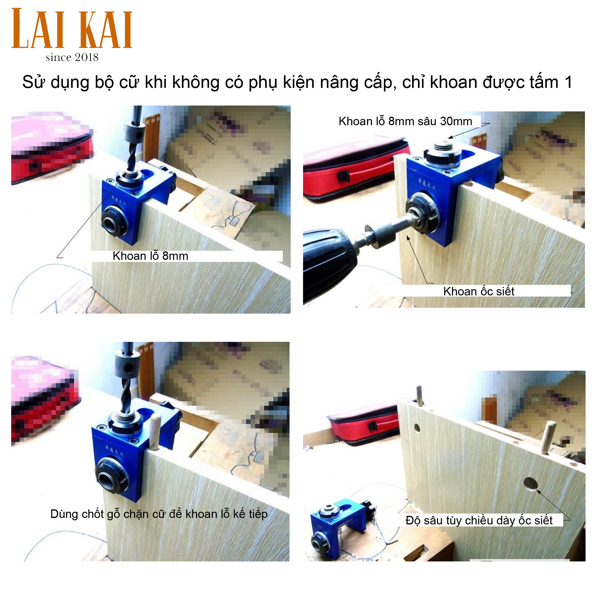 [HCM]Cữ khoan ốc cam chốt gỗ