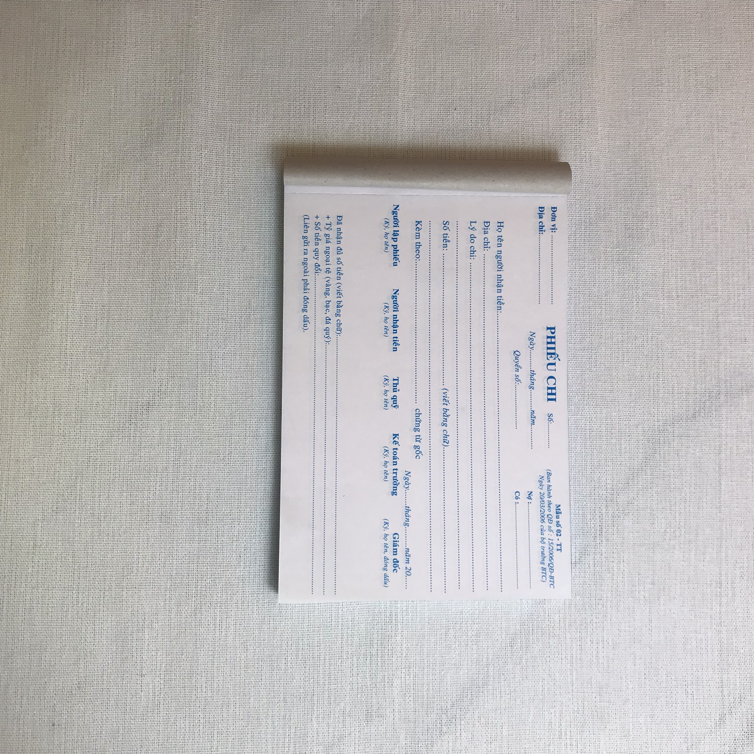 PHIẾU CHI 3 LIÊN (NY) 13x19 150 tờ