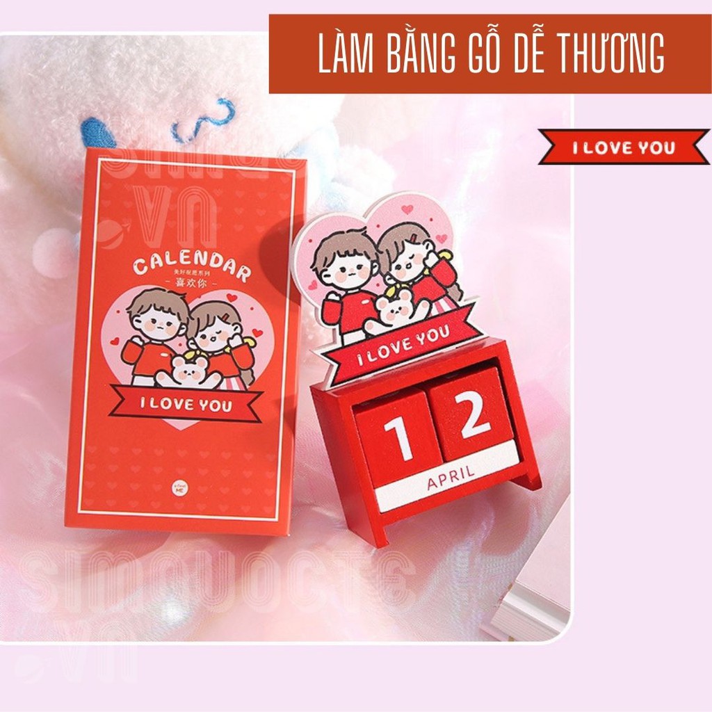 Lịch gỗ để bàn sáng tạo dễ thương