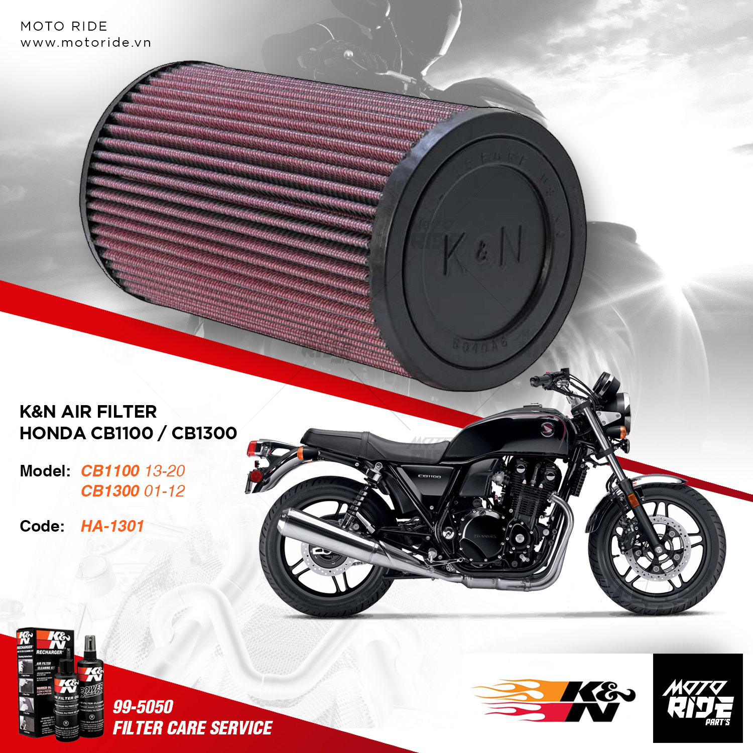 K&n ha-1301 lọc gió độ cho honda cb1100 / cb1300