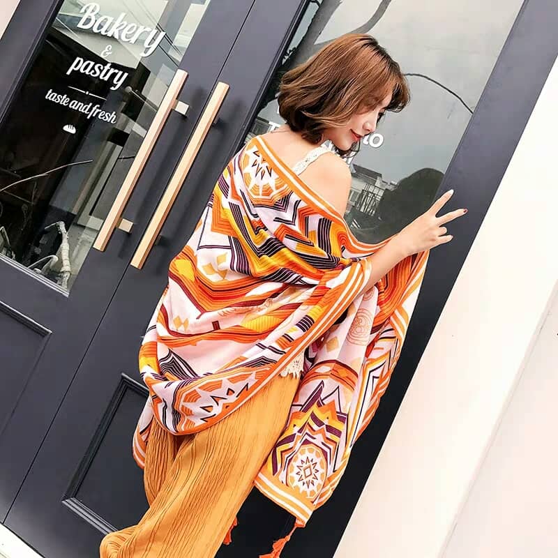 Khăn Choàng Đi Biển Phong Cách Boho Vintage