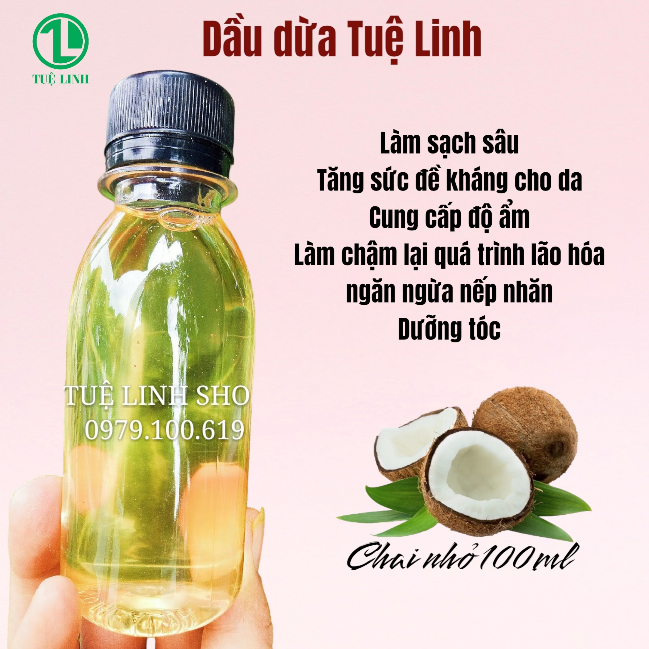 Dầu dừa nguyên chất chai nhỏ 100ml