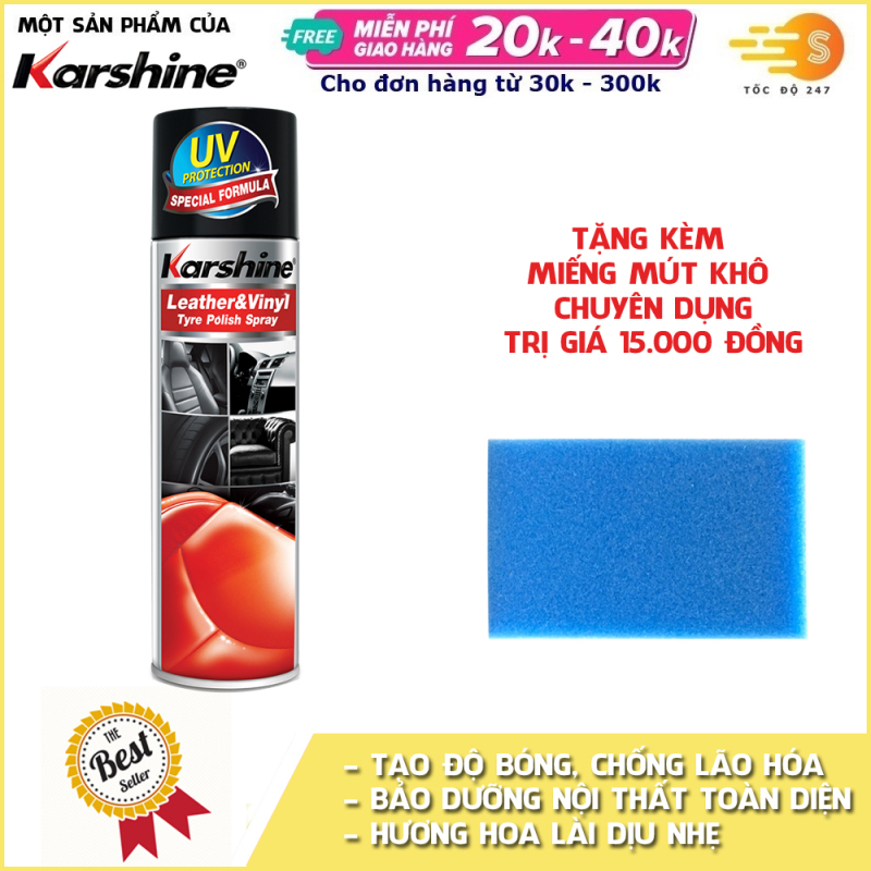 Chai xịt chăm sóc và bảo dưỡng nội thất ô tô Karshine 500ml