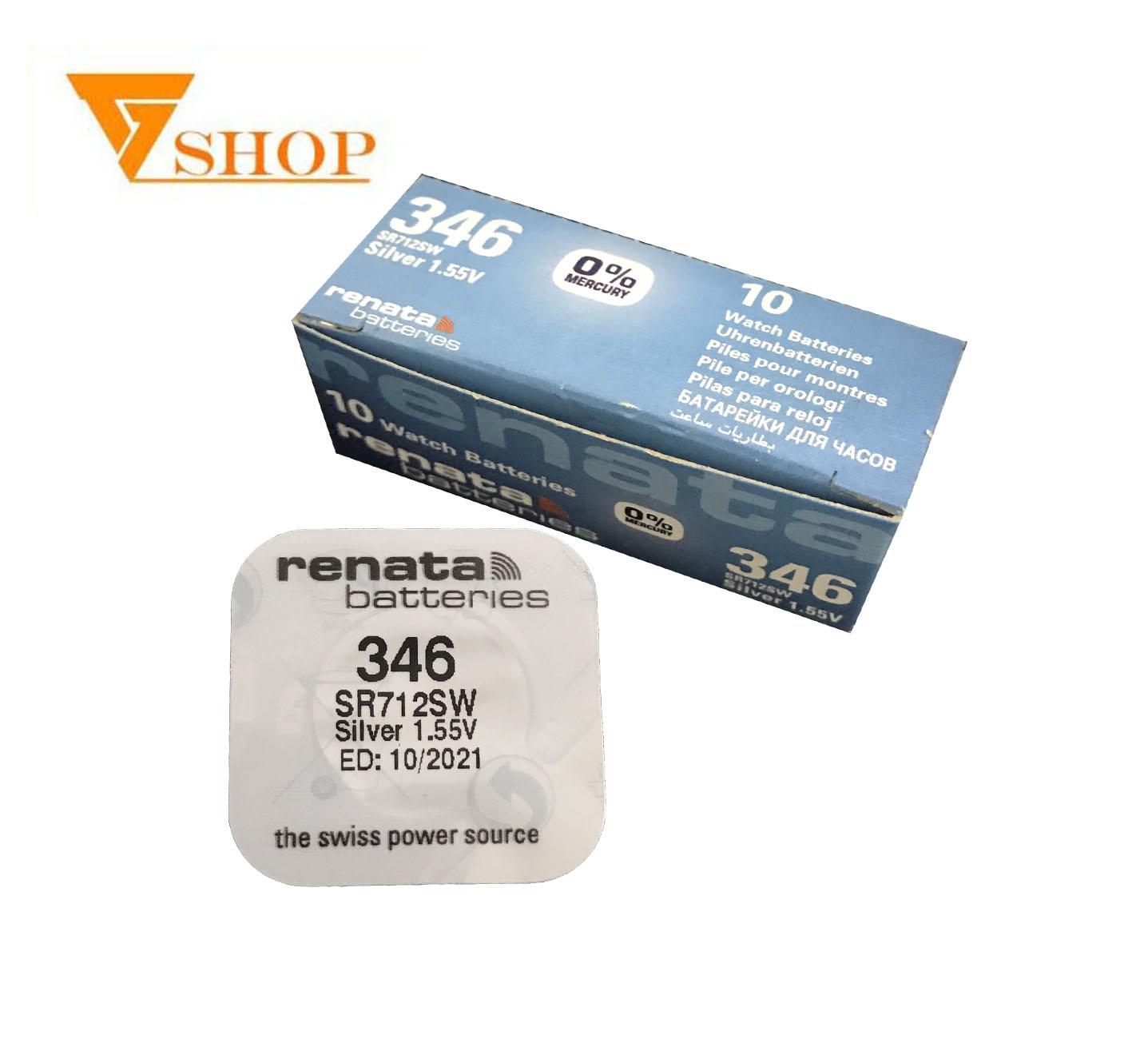 Com bo 2 vỉ pin SR712SW Renata 1,55v. Pin 346( 1 vỉ 1 viên)