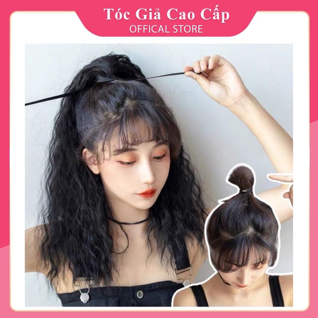 Tóc Giả Cột Tóc Giả Cột Xù Mì Ngắn 40Cm