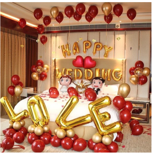[HCM] Combo Bóng Happy Wedding Trang Trí Phòng Tân Hôn