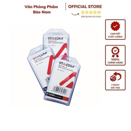 Mặt Thẻ Dọc Nhựa Dày Stacom trong suốt 6614 Thẻ đeo nhân viên