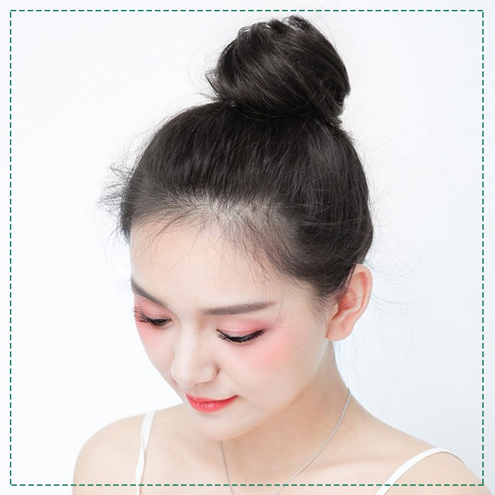 Búi tóc giả cột thẳng Khami Beauty, búi tóc rối sợi tơ