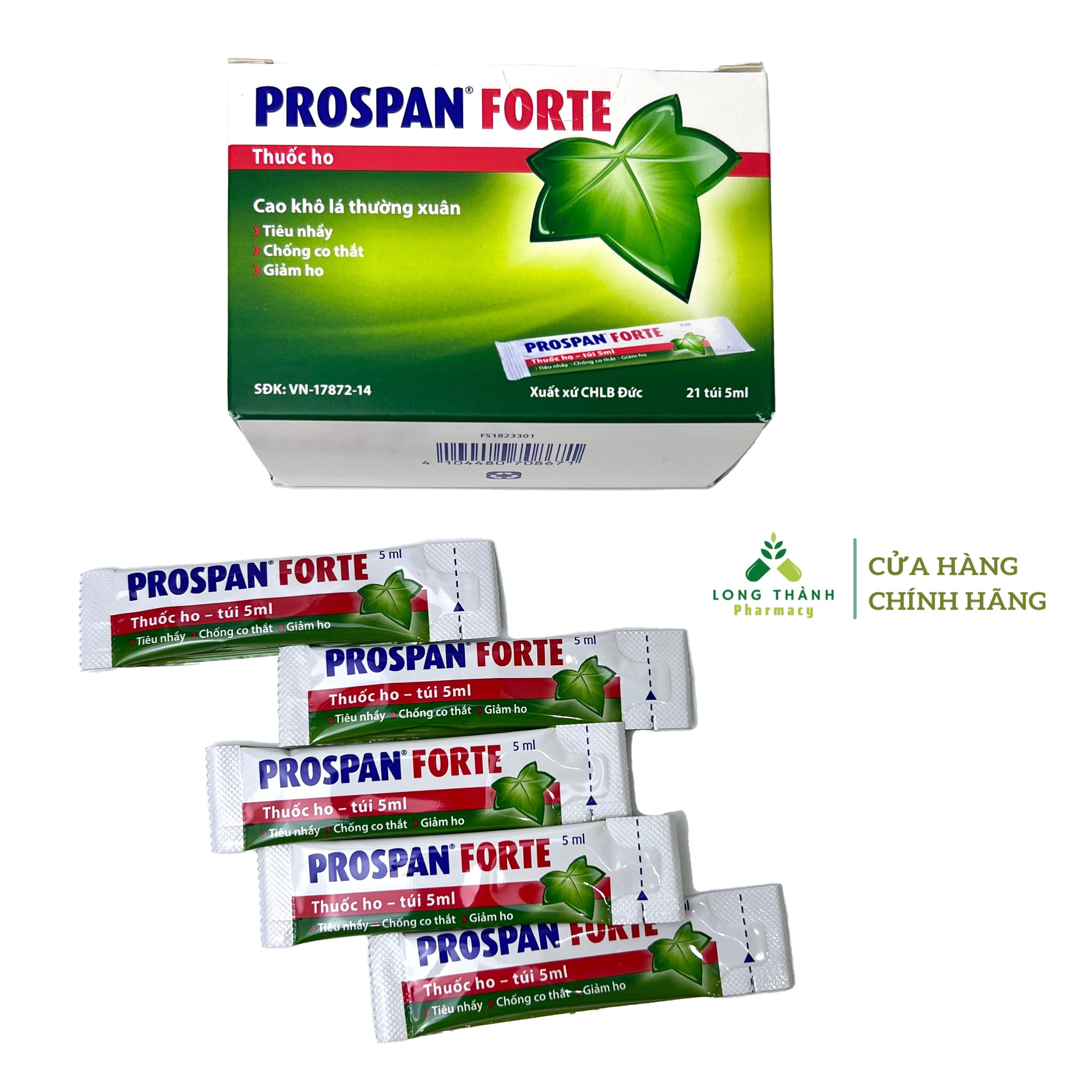 Siro ho thảo dược Prospan - hộp 21 gói 5ml