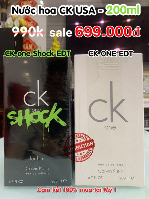 Nước hoa CK ONE - CK SHOCK 200ml EDT, Unisex,  Auth -  nguyên seal từ US.