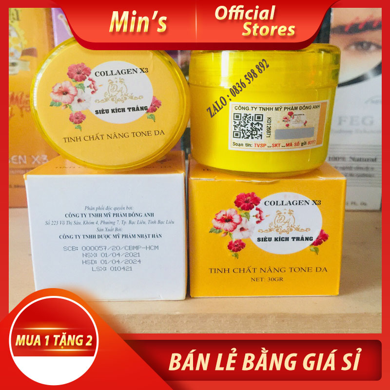 Combo kem body collagen x3 luxury và kem kích trắng đông anh