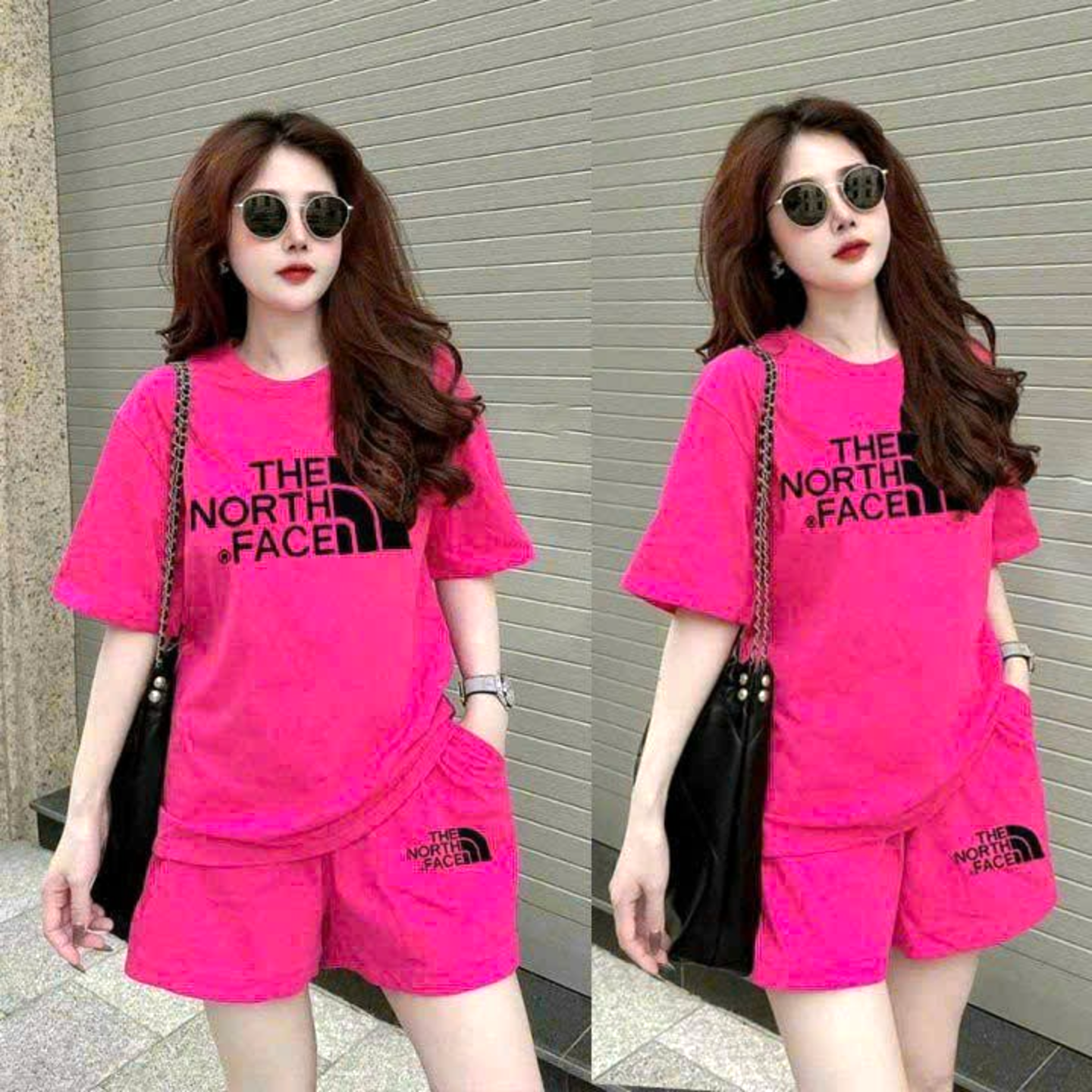 set đồ bộ short thun cotton thêu logo cao cấp