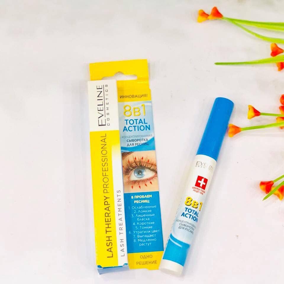 Serum dưỡng mi EVELINE - 8B1 TOTAL ACTION 10ml