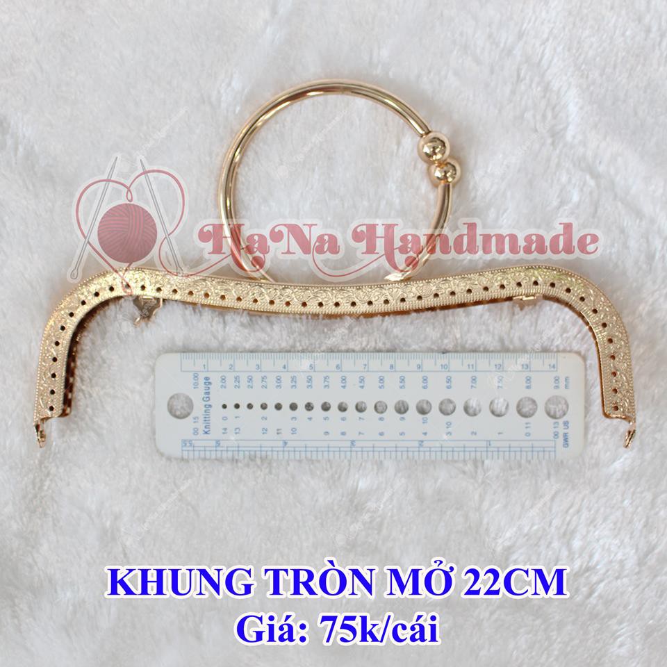 Khung tròn mở 22cm làm túi xách handmade 75k/cái