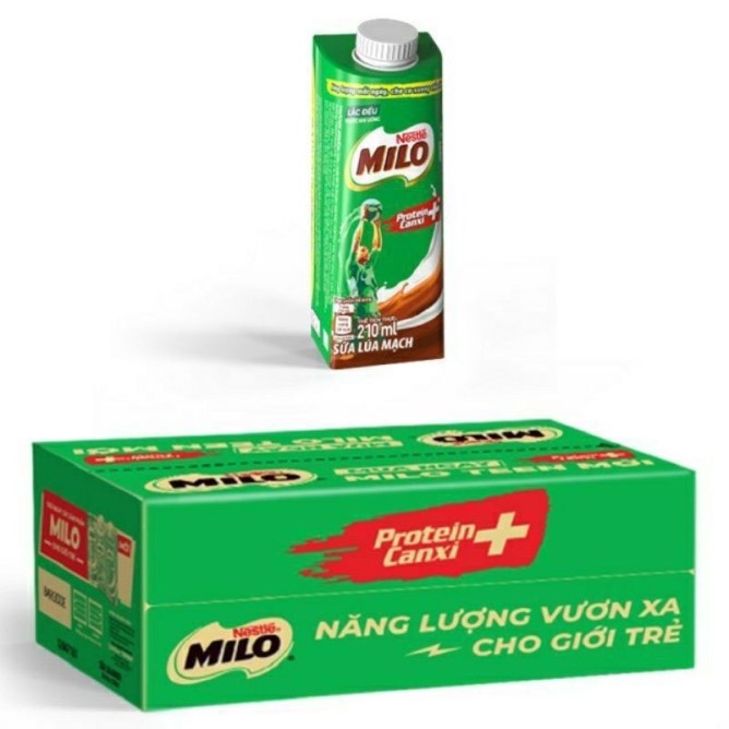 (Thùng 24 chai) Sữa Milo nắp vặn lúa mạch có đường Nestlé 210ml- DATE mới