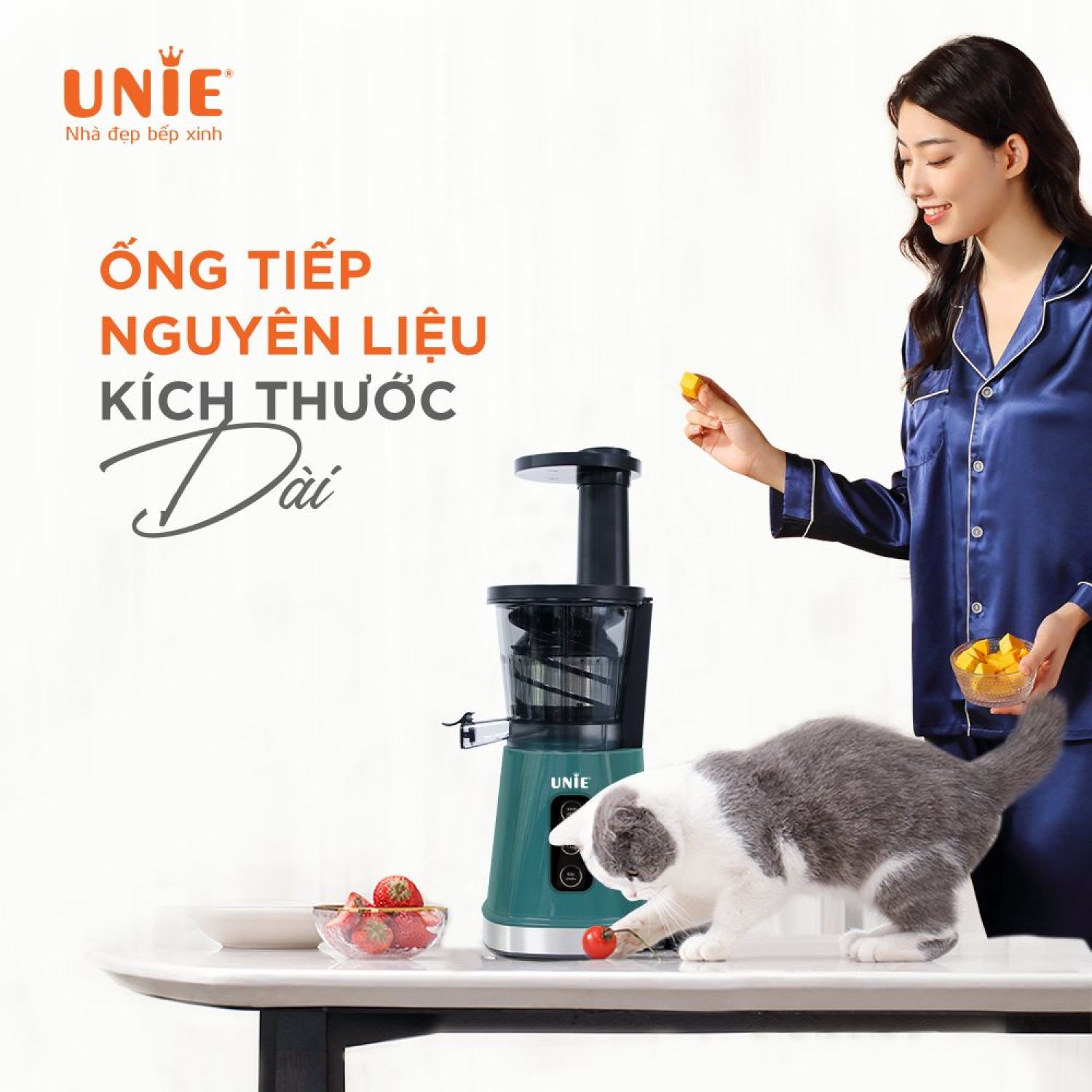 Máy ép chậm, máy ép hoa quả mini UNIE UE-525 BẢO HÀNH [ 12 tháng ]