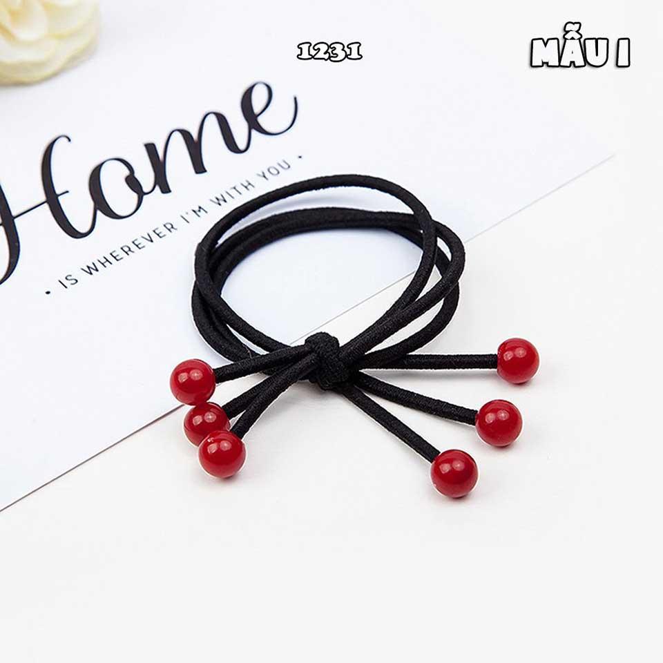 Dây Cột Tóc Thun Tròn Mix Cherry Dễ Thương Ah1231