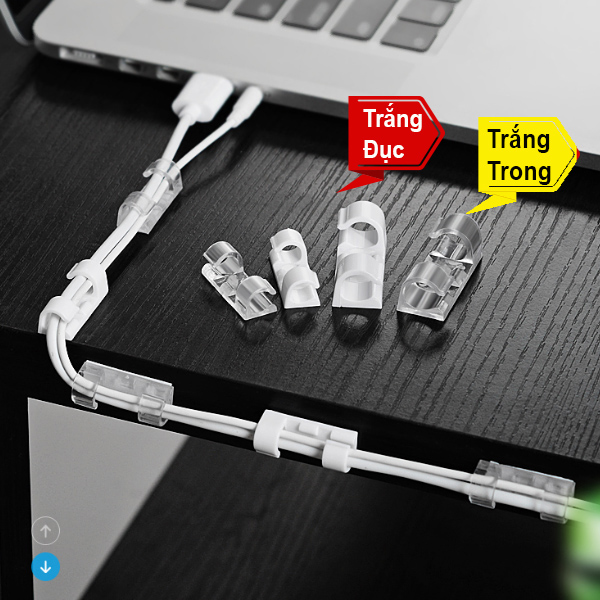 Combo 10 Kẹp Giữ Dây Điện Gọn GàngMóc Dán Cố Định Dây Điện Loại Lớn