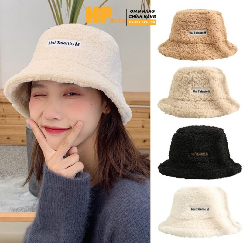 Mũ bucket lông cừu ❤️ Nón tai bèo retro phong cách Hàn Quốc giữ ấm thu đông form unisex nam nữ