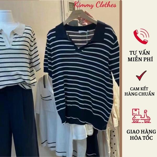 Áo len kẻ cổ đức bo gấu, áo  len mongtoghi