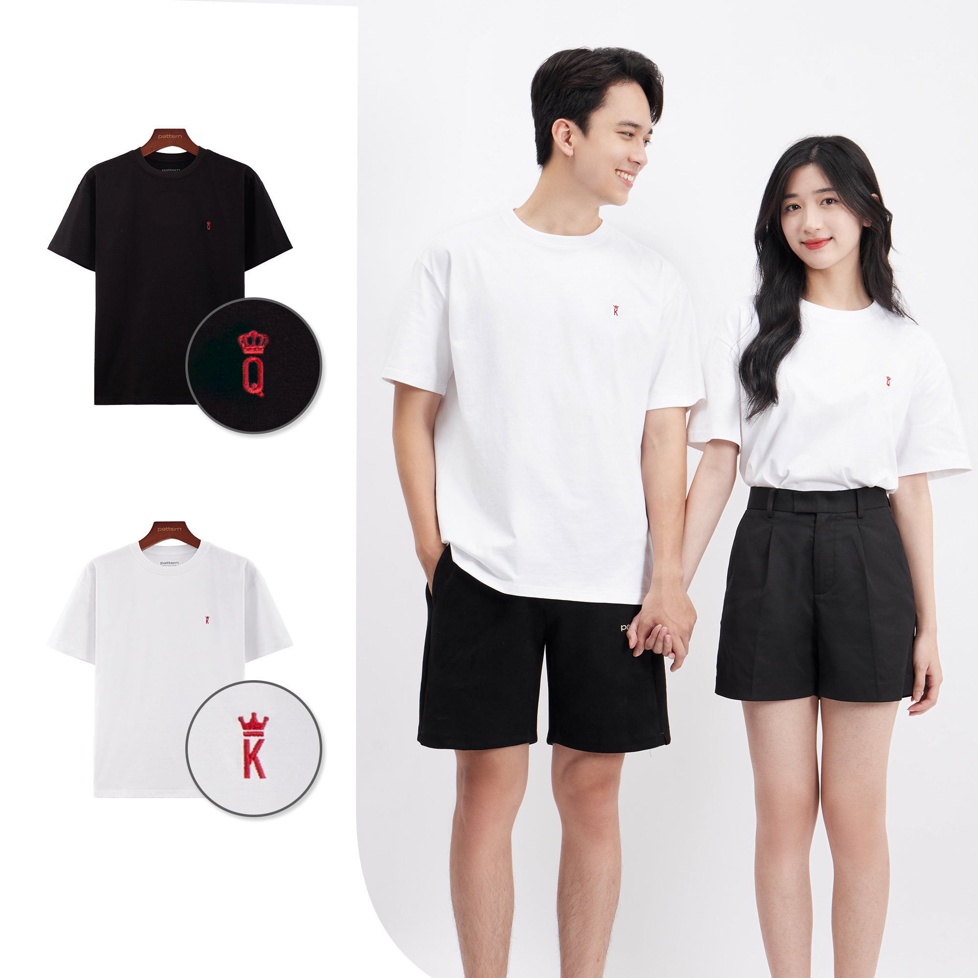 Áo phông Couple PATTERN KING & QUEEN PA027