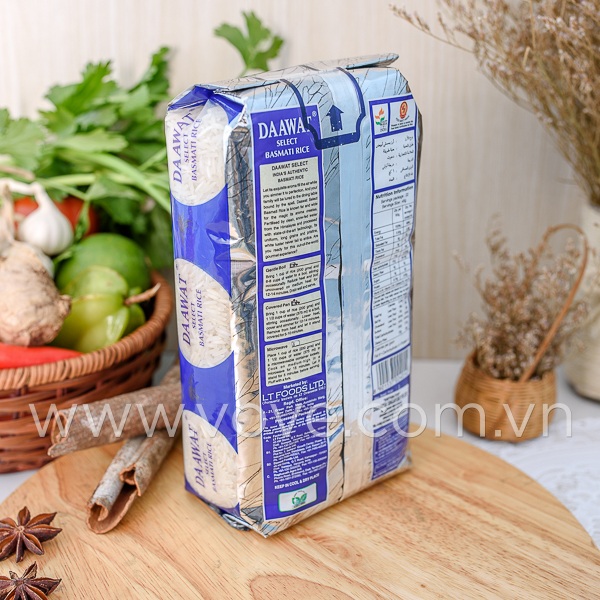 Gạo hạt dài Ấn Độ DAAWAT Basmati Rice Premium 1kg
