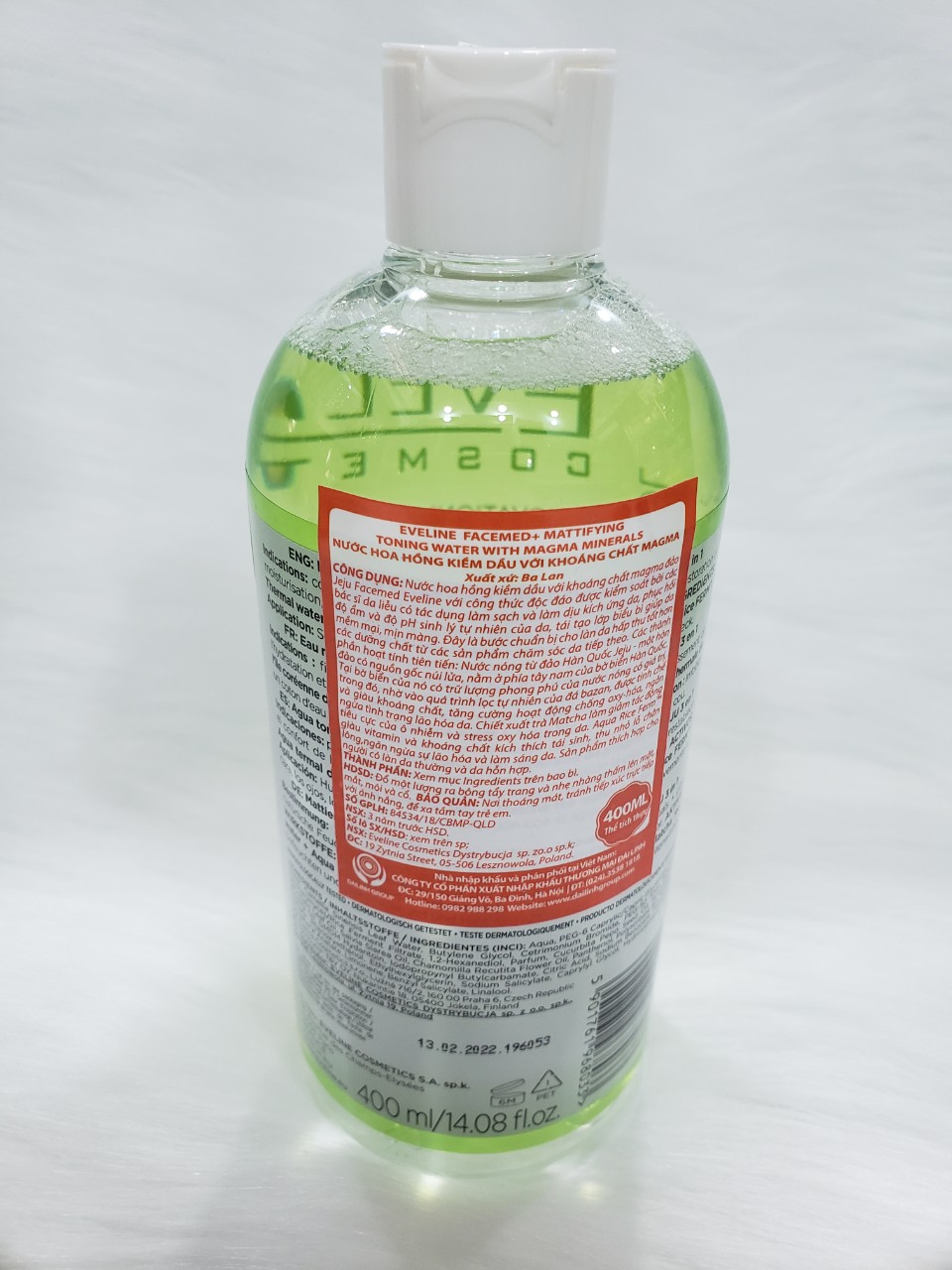 [HCM]Nước hoa hồng kiềm dầu Eveline Facemed 400ml