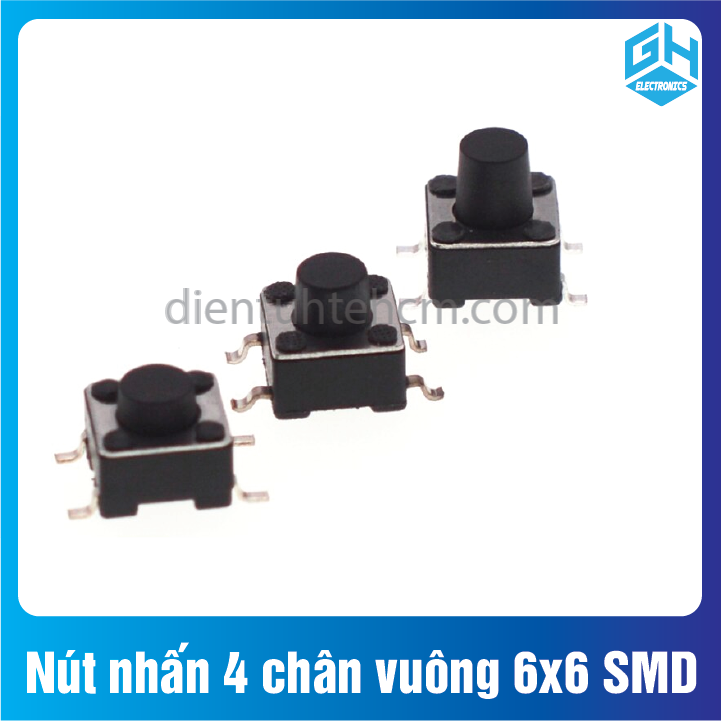 COM BO 20 Nút nhấn 4 chân vuông 6x6 chân dán SMD (SET 20)
