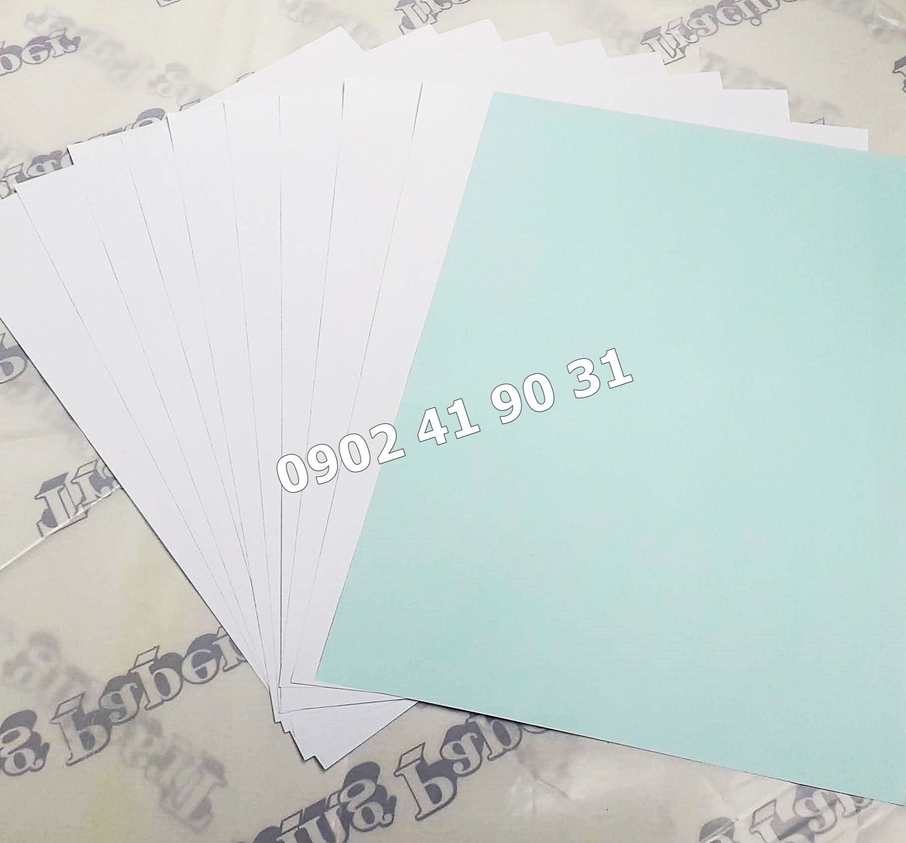 Giấy in decal đế xanh A4 ( Xấp 100 tờ )