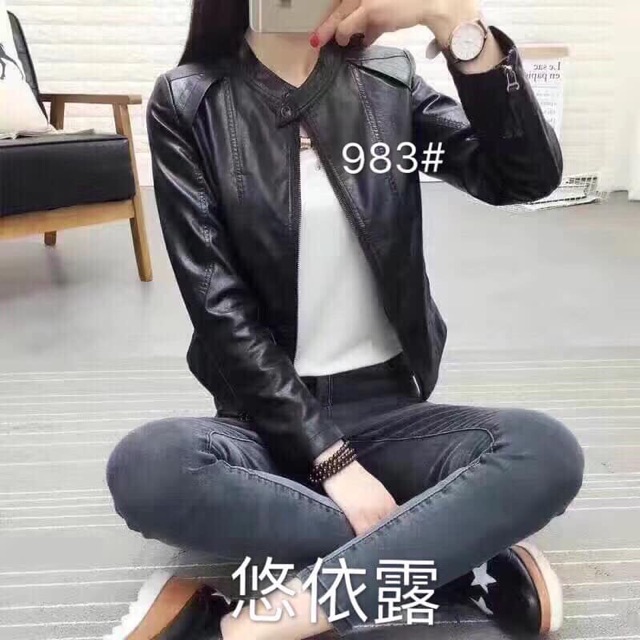 Áo da kèm ảnh thật