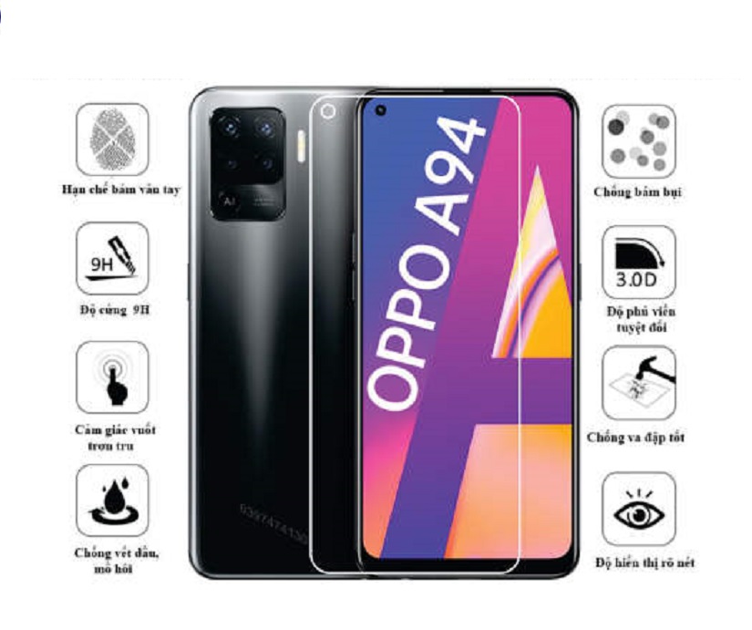 KÍNH CƯỜNG LỰC OPPO A54 A74 A93 A94 A95