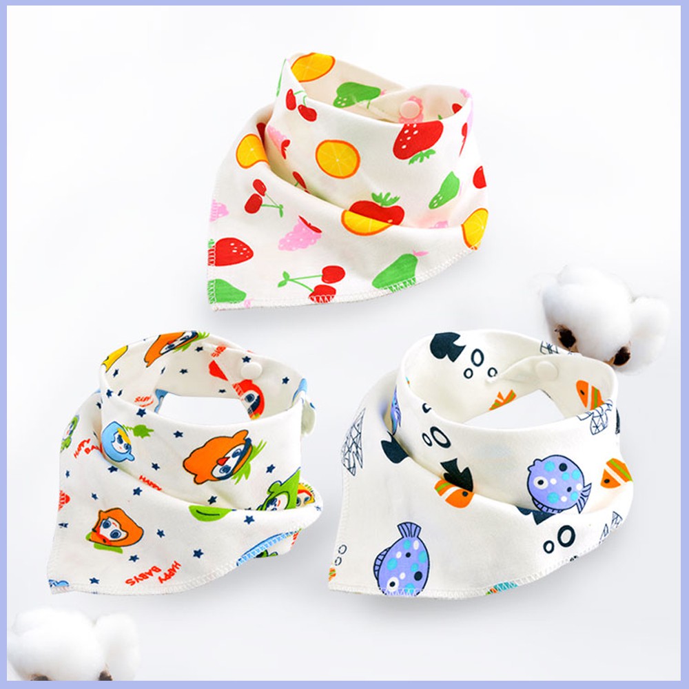 Bộ 10 khăn yếm tam giác quàng cổ giữ ấm cho bé