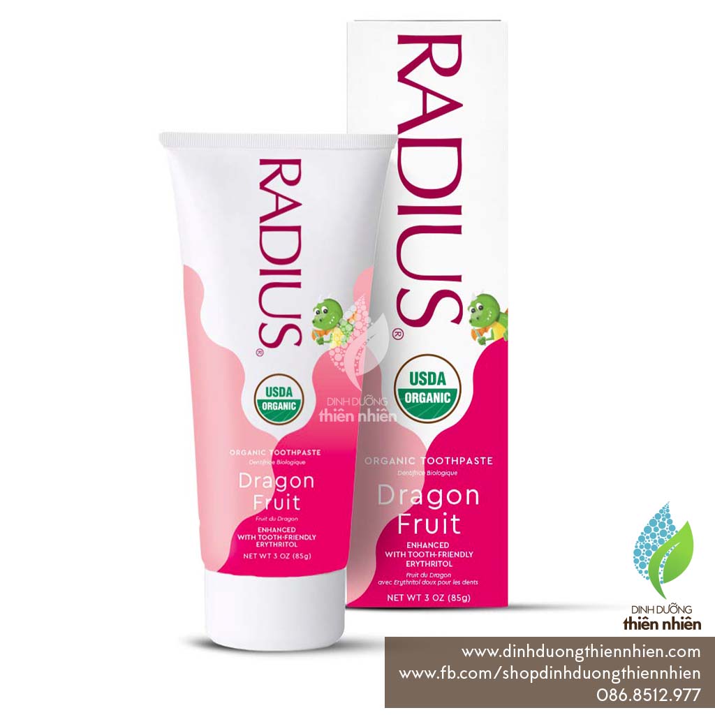 [HCM]Kem Đánh Răng Hữu Cơ Trẻ Em Radius Organic Toothpaste For Kids 85g