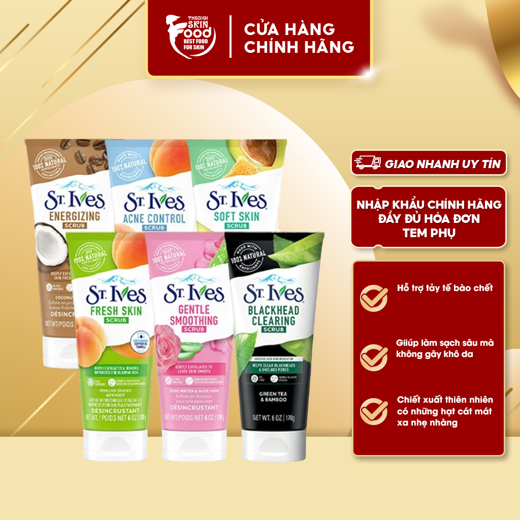 Sữa Rửa Mặt Tẩy Tế Bào Chết ST.IVES Scrub