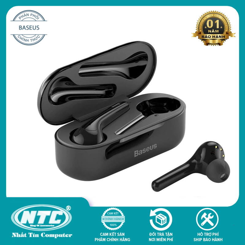 Tai nghe true wirless Baseus W07 âm thanh cực hay, hỗ trợ nghe từng tai riêng lẻ - Hãng Phân Phối Chính Thức