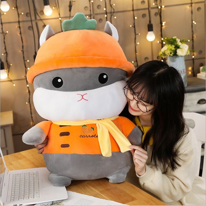 Gấu bông chuột hamster đội mũ trái cây