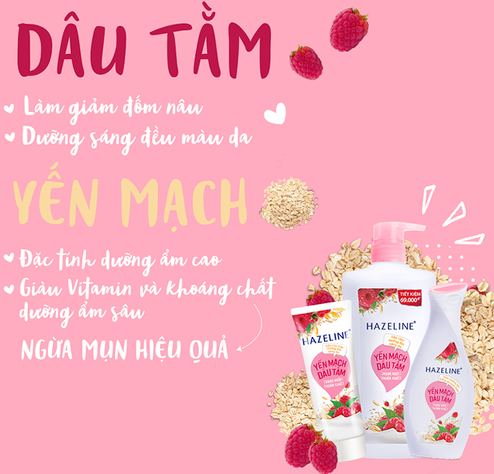 Combo 5 dây (tổng cộng 60 gói) sữa tắm Hazeline 4.5g