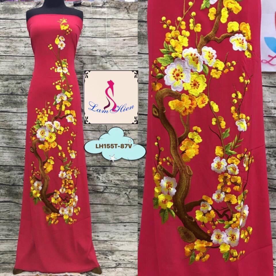 Vải áo dài thêu cao cấp ( 330k sale còn 299k/ áo) Lh155T