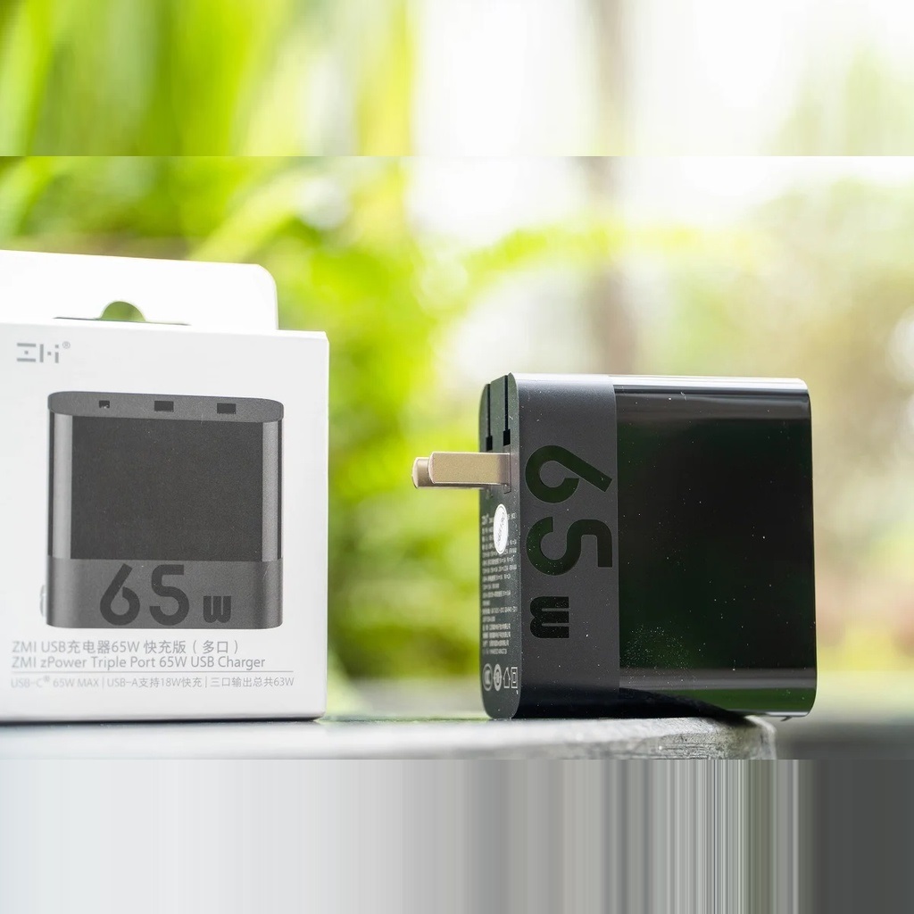 Cốc sạc nhanh pd zmi ha835 65w 2a1c xiaomi với 2 cổng sạc usb-a, 1 cổng sạc usb-c, hỗ trợ sạc nhanh tối đa 65w