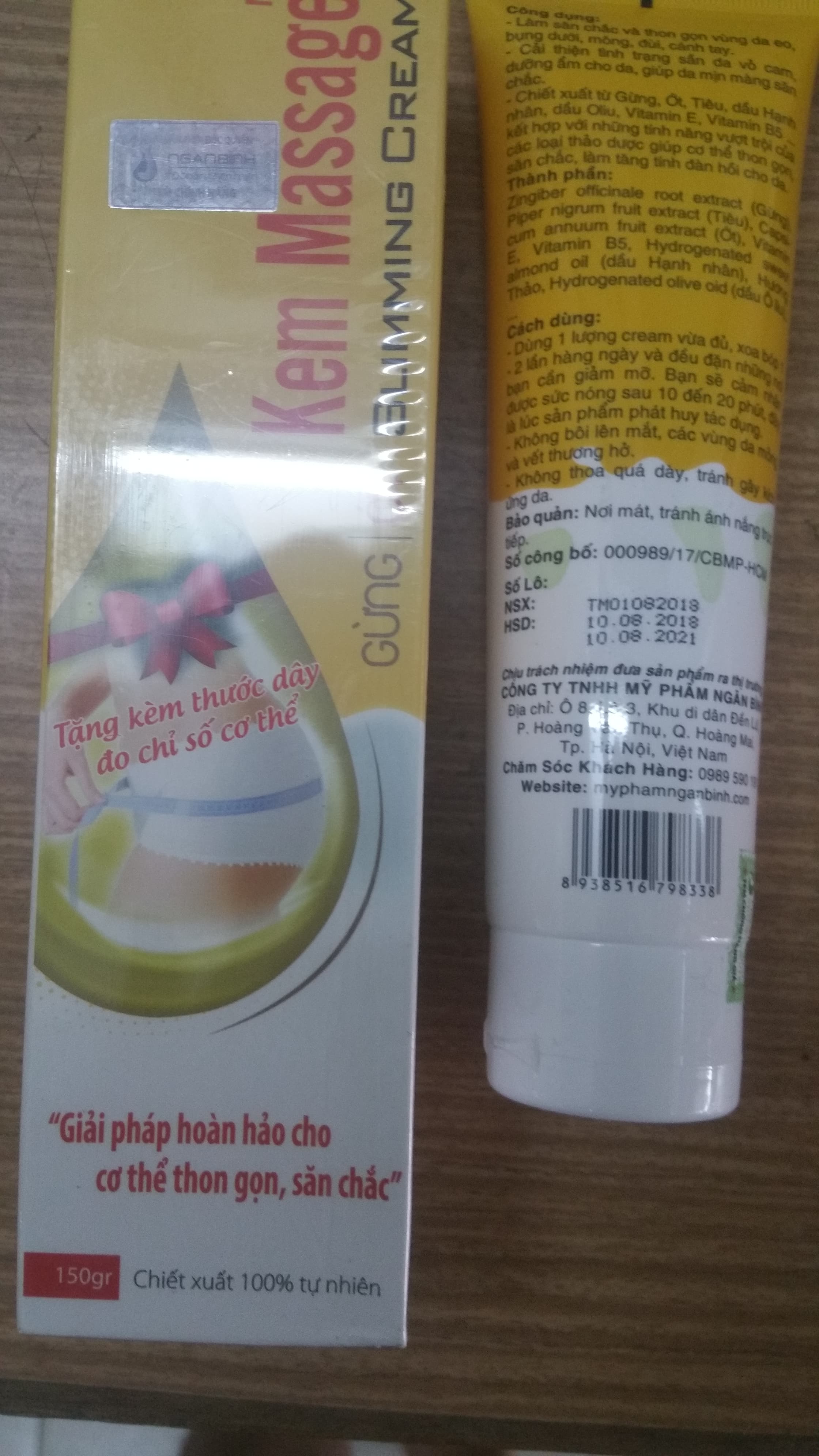 Kem tan mỡ Gừng Ớt Ngân Bình 150g
