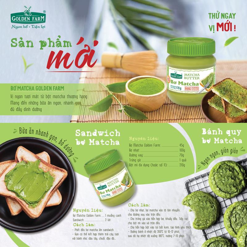 Bơ matcha Golden Farm 170g/340g