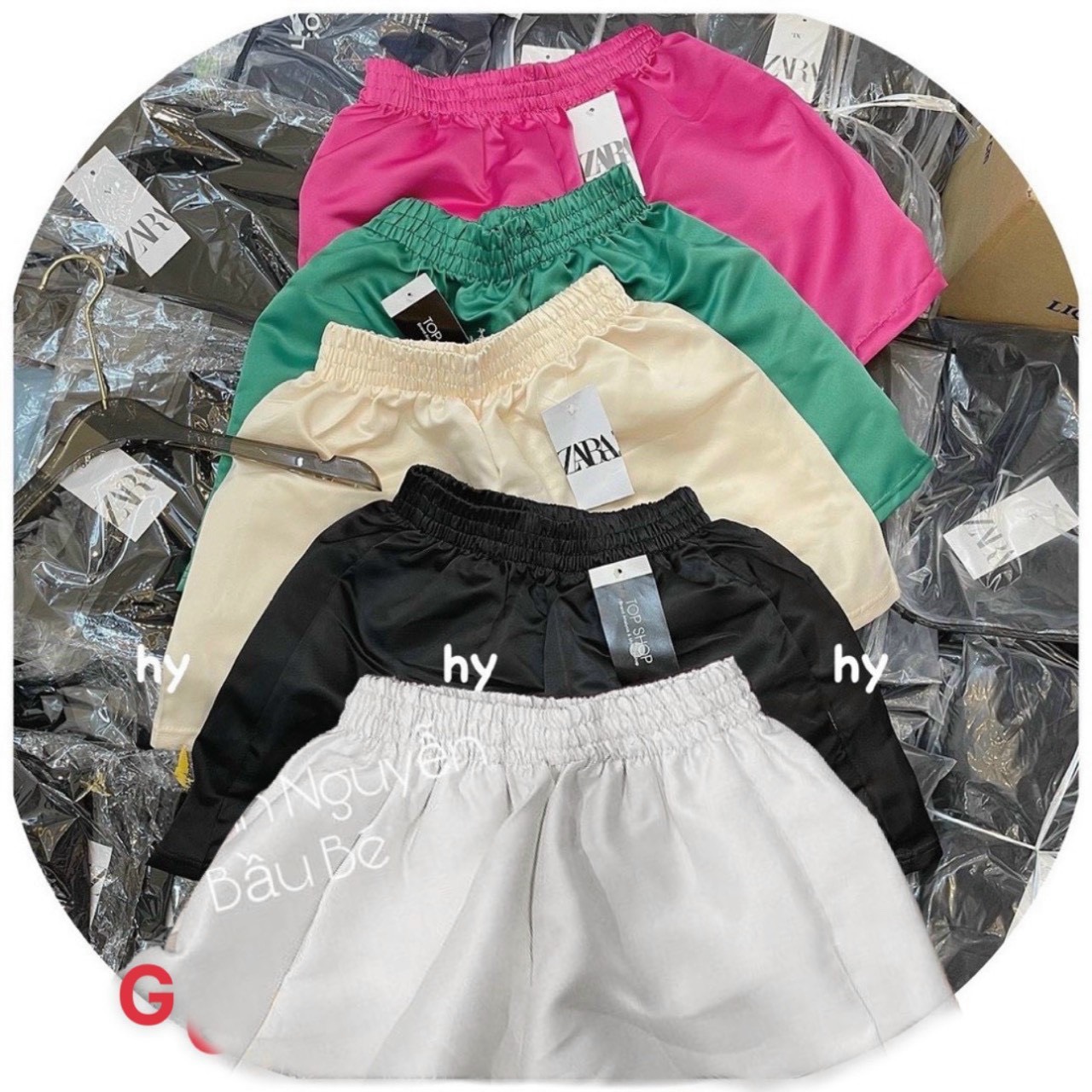 Quần short phồng tacta cạp chun lưng cao đầy nữ tính đủ màu xinh xăn