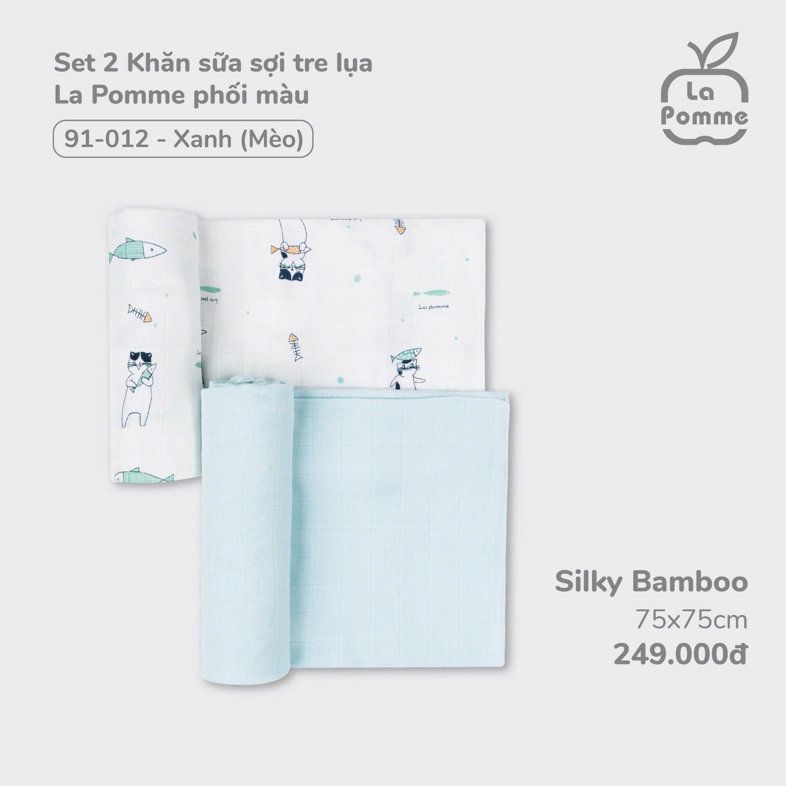 Khăn đa năng sợi tre lụa Lapomme cho bé