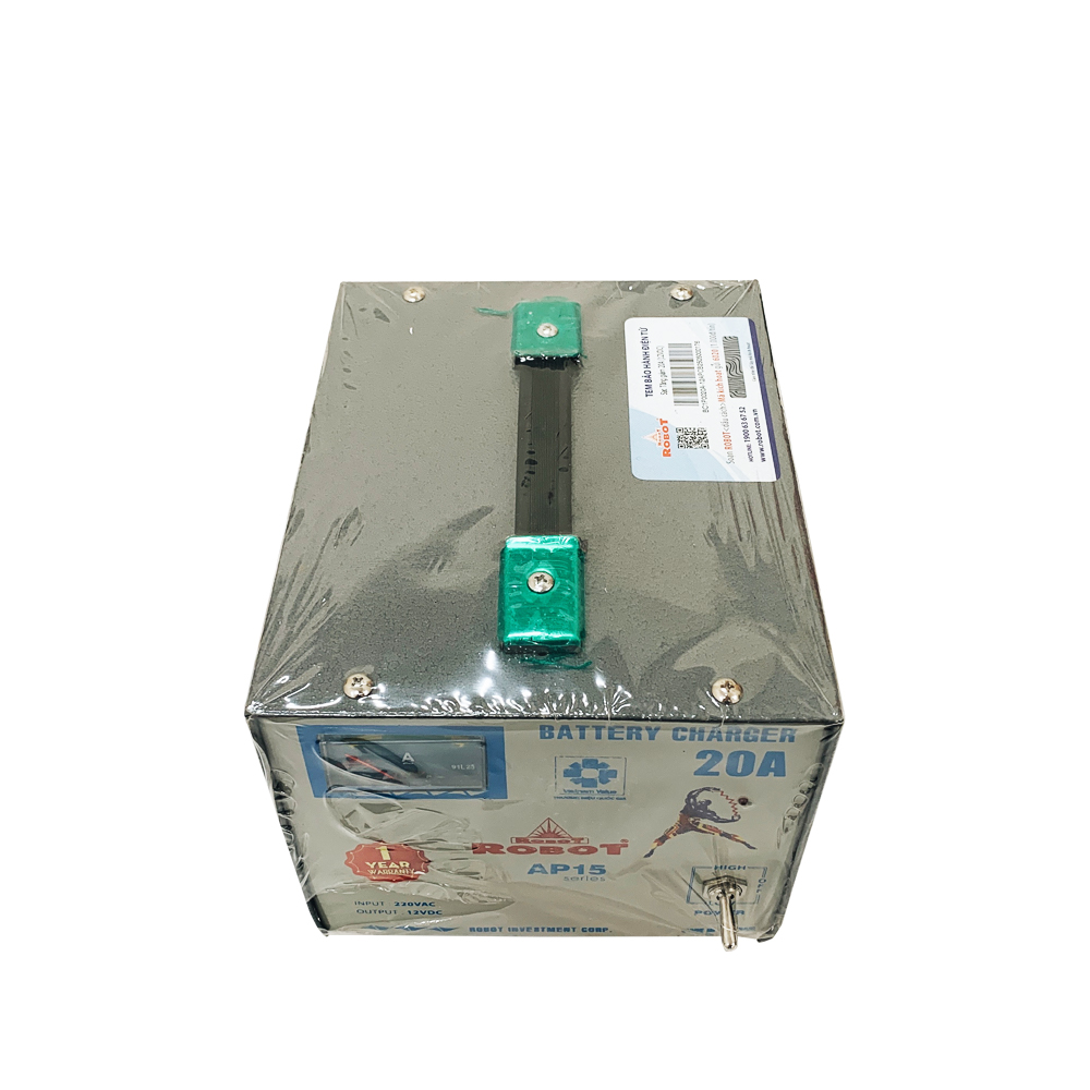 MÁY SẠC ẮC QUY ROBOT TĂNG GIẢM 20A (12V, DÂY NHÔM)