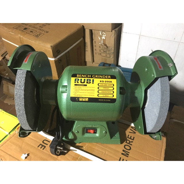 Máy mài kim loại 2 đá rubi 550w đá 200mm 3/4hp