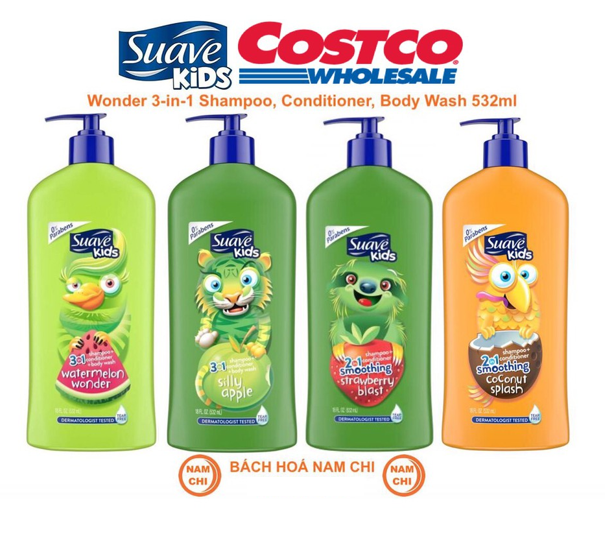 Sữa tắm gội xả suave kids 3 in 1 532ml