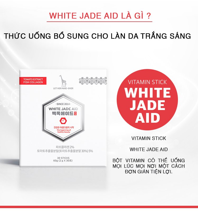 Collagen Trắng Da Hàn Quốc White Jade Aid (HỘP/30 tuýp)